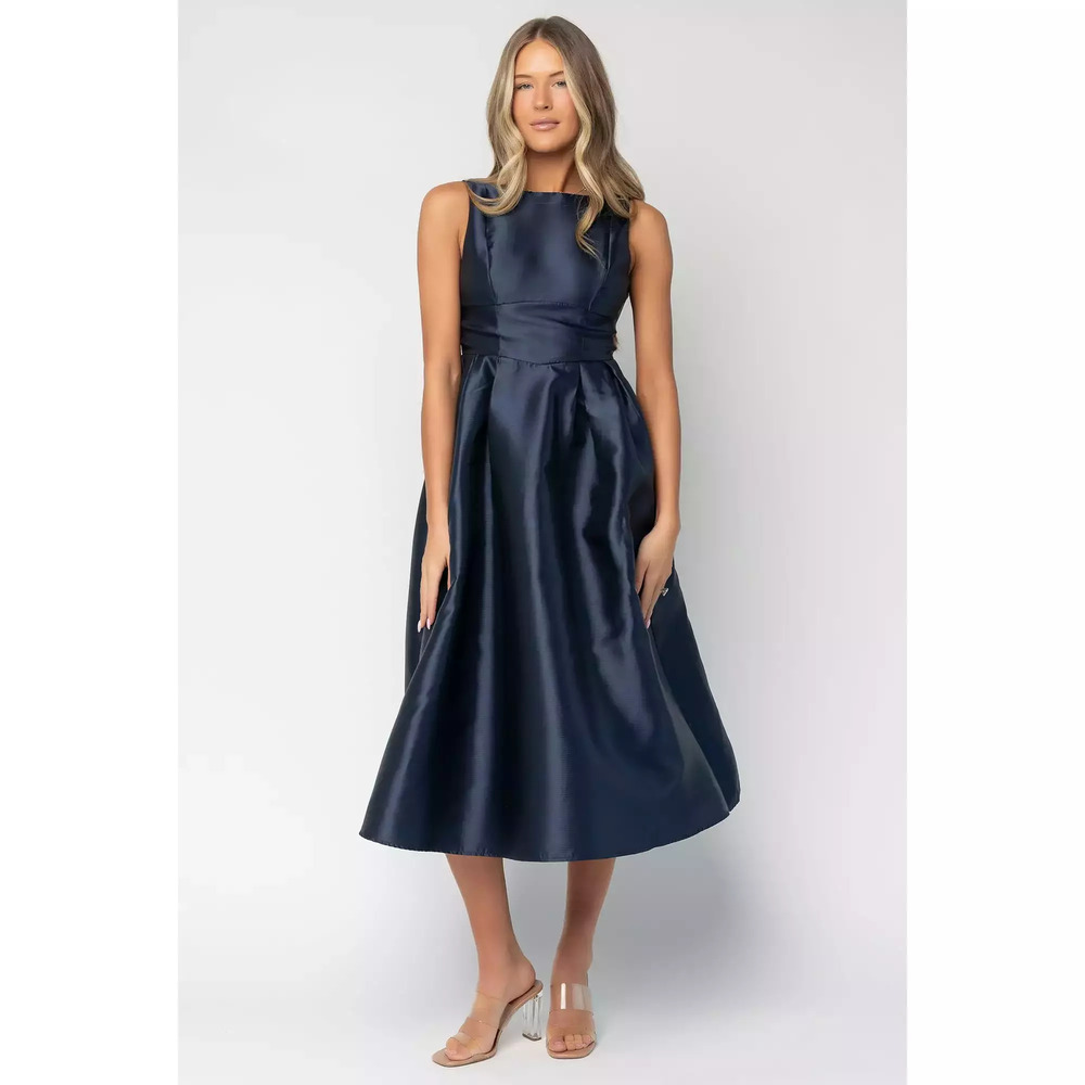 Baltic Born Chandra Midi Dress | Navy Size MM | NWT